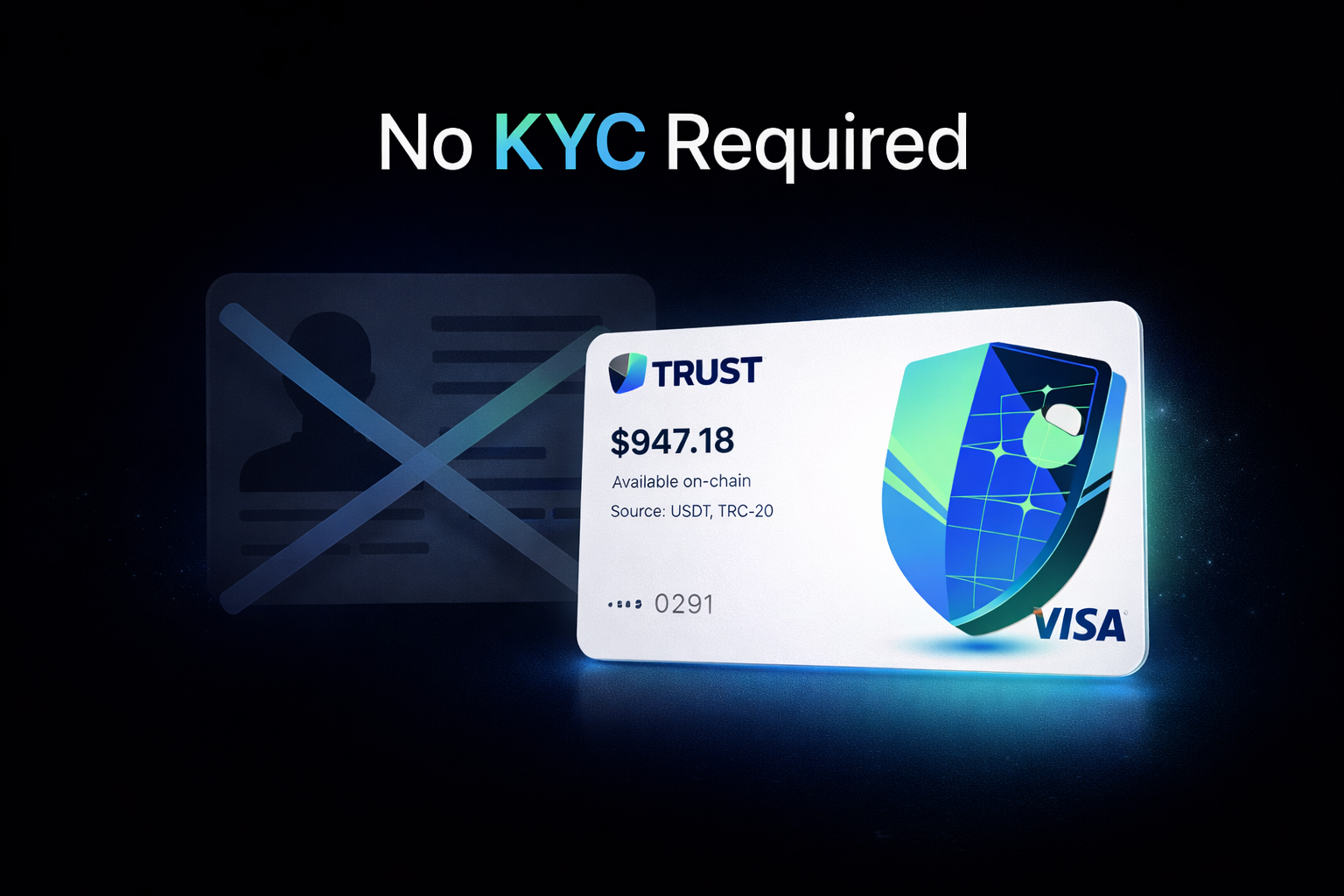 KYC-free card — complete anonymity